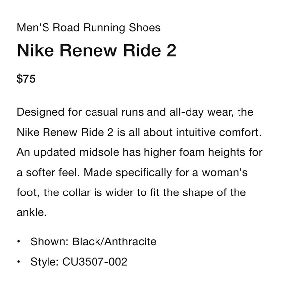 Nike “Renew Ride 2” Used once - Picture 5 of 6